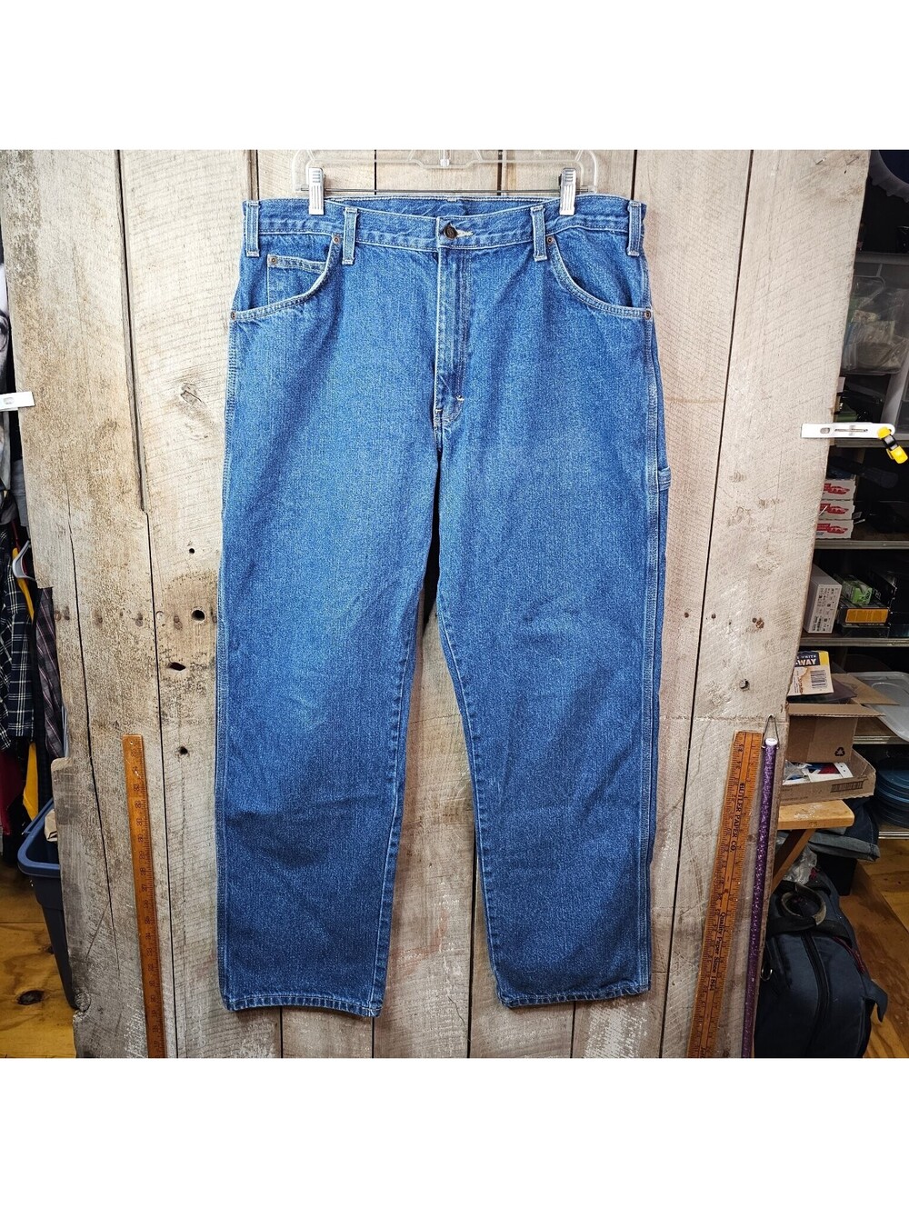 Dickies Men's 38x32 Carpenter Denim Jeans Regular Fit Blue Work Pants